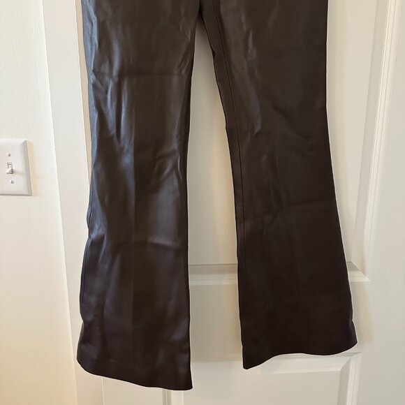 NWT Rebecca Taylor Vegan Leather Trouser in Deep Port - Picture 7 of 11